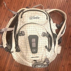Sturdy Used Dakine White Polkadots Waterproof Outdoor  Adventure BackPack.